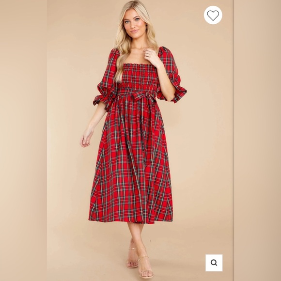 Aura Dresses & Skirts - Aura Holiday Plaid Red Maxi Dress size Medium